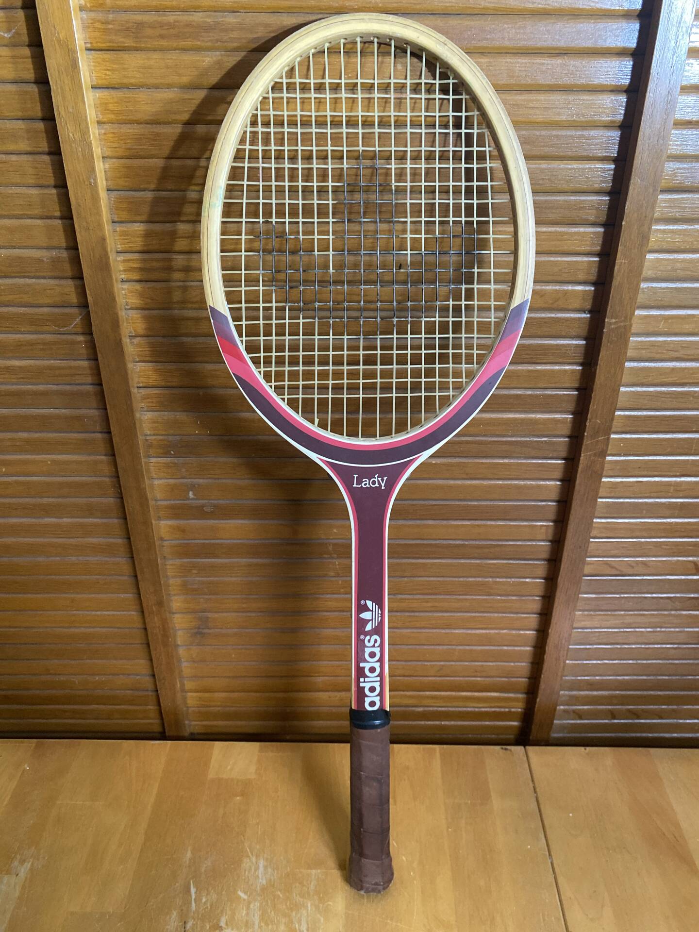 Raquette tennis ancienne adidas lady bois + housse vintage #e199