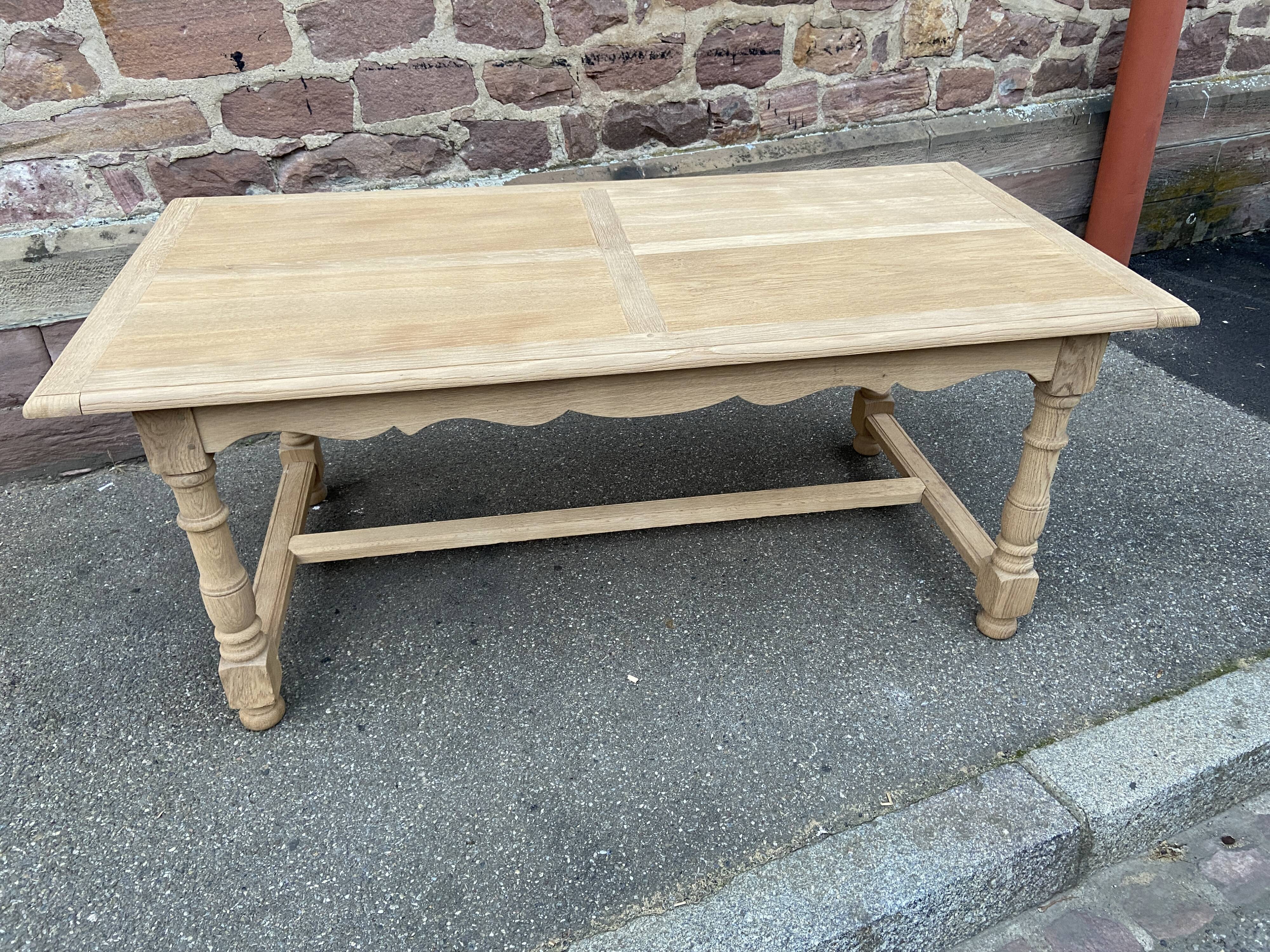 Farmhouse table natural raw oak 50s