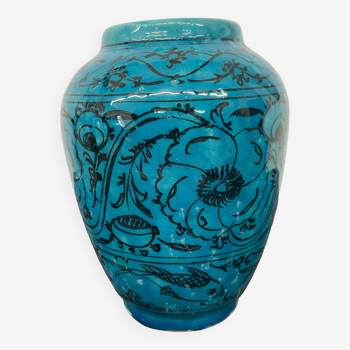 Ancien vase bleu turquoise ref 360.022