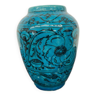 Ancien vase bleu turquoise ref 360.022