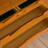 Rival 2 bay teak wall unit with 3 cabinets and 5 shelves by Brodrene Jatogs Norway, Kjell Riise, 196