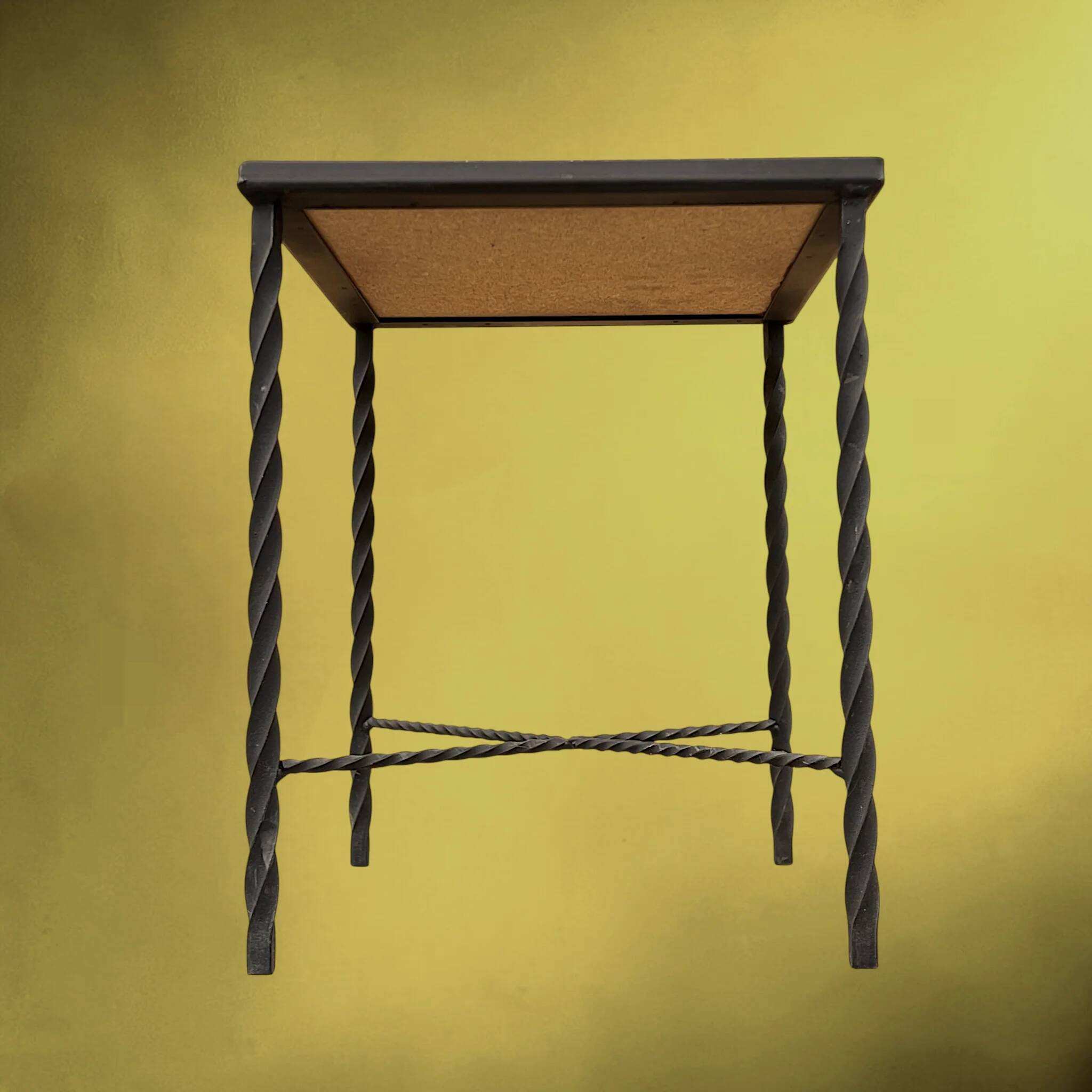 Occasional table in wrought iron and ceramic – 1960s-1970s