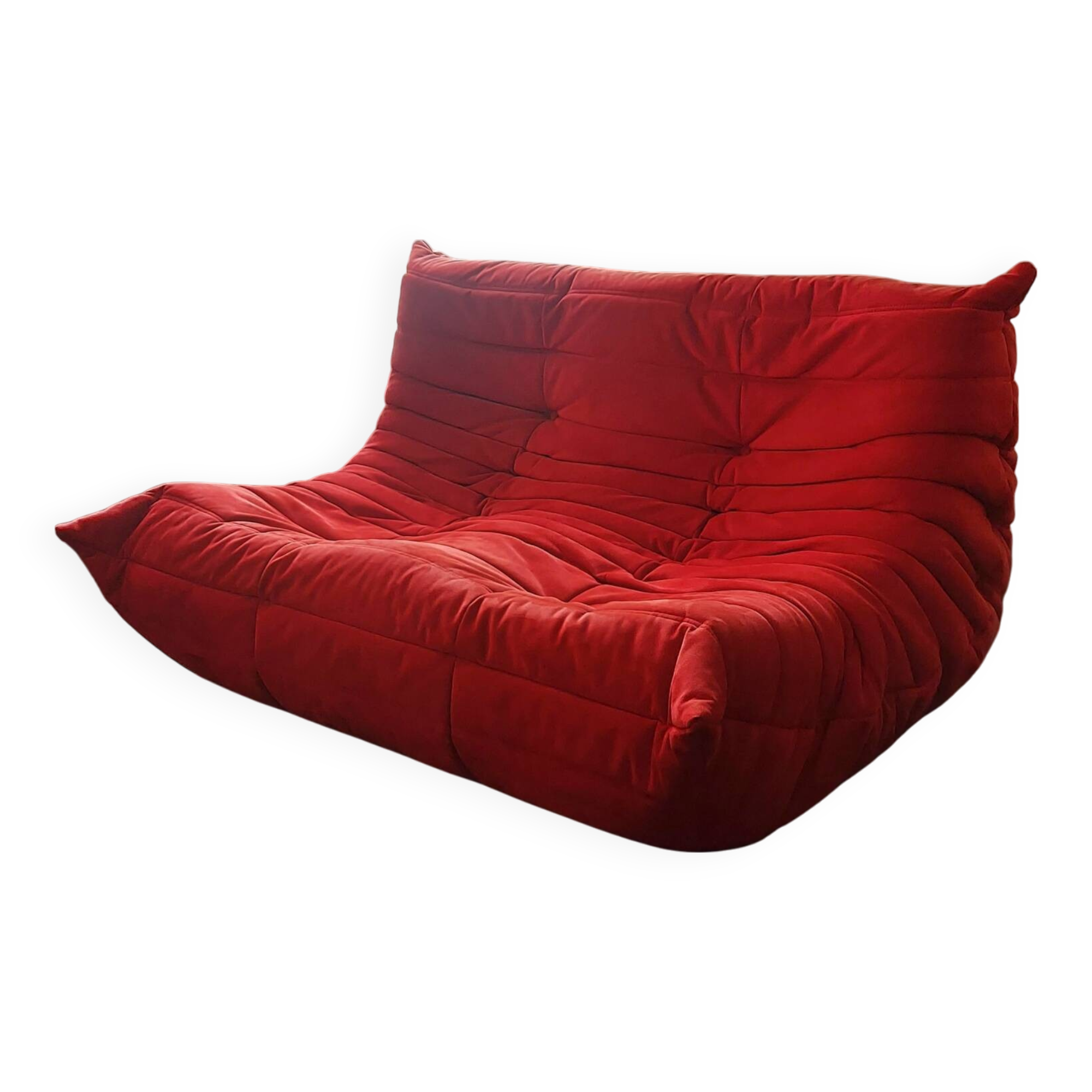 100% original - Togo 2-seater bench - Ligne Roset - Red Alcantara (Go