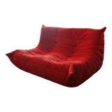 100% original - Togo 2-seater bench - Ligne Roset - Red Alcantara (Go