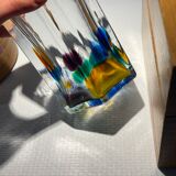 Crystal vase with color inclusions