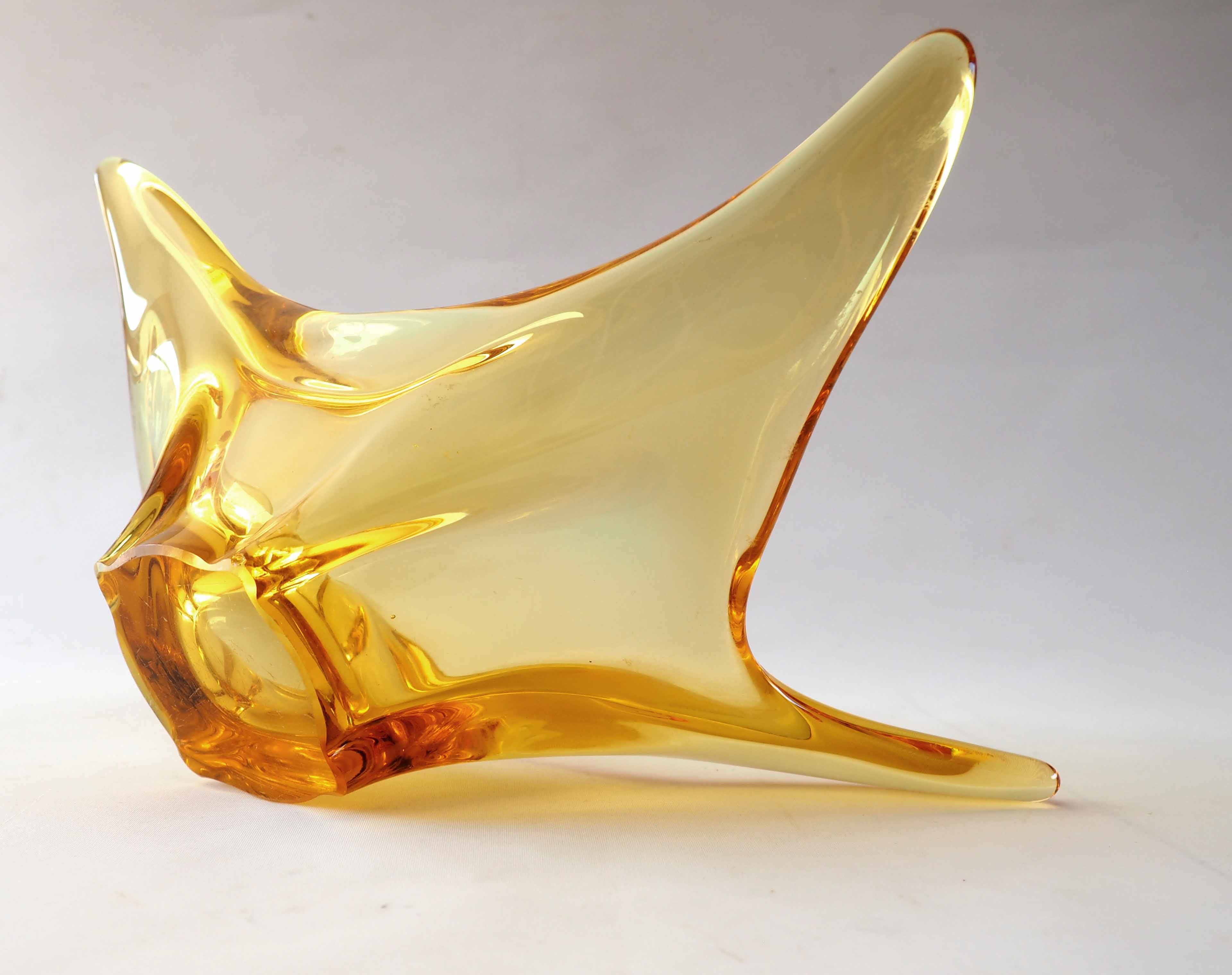 Coupe à fruit cristal ambré