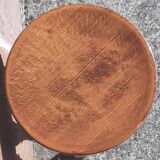 Tabourets bas tripodes, bois massif. (Lot de 2)