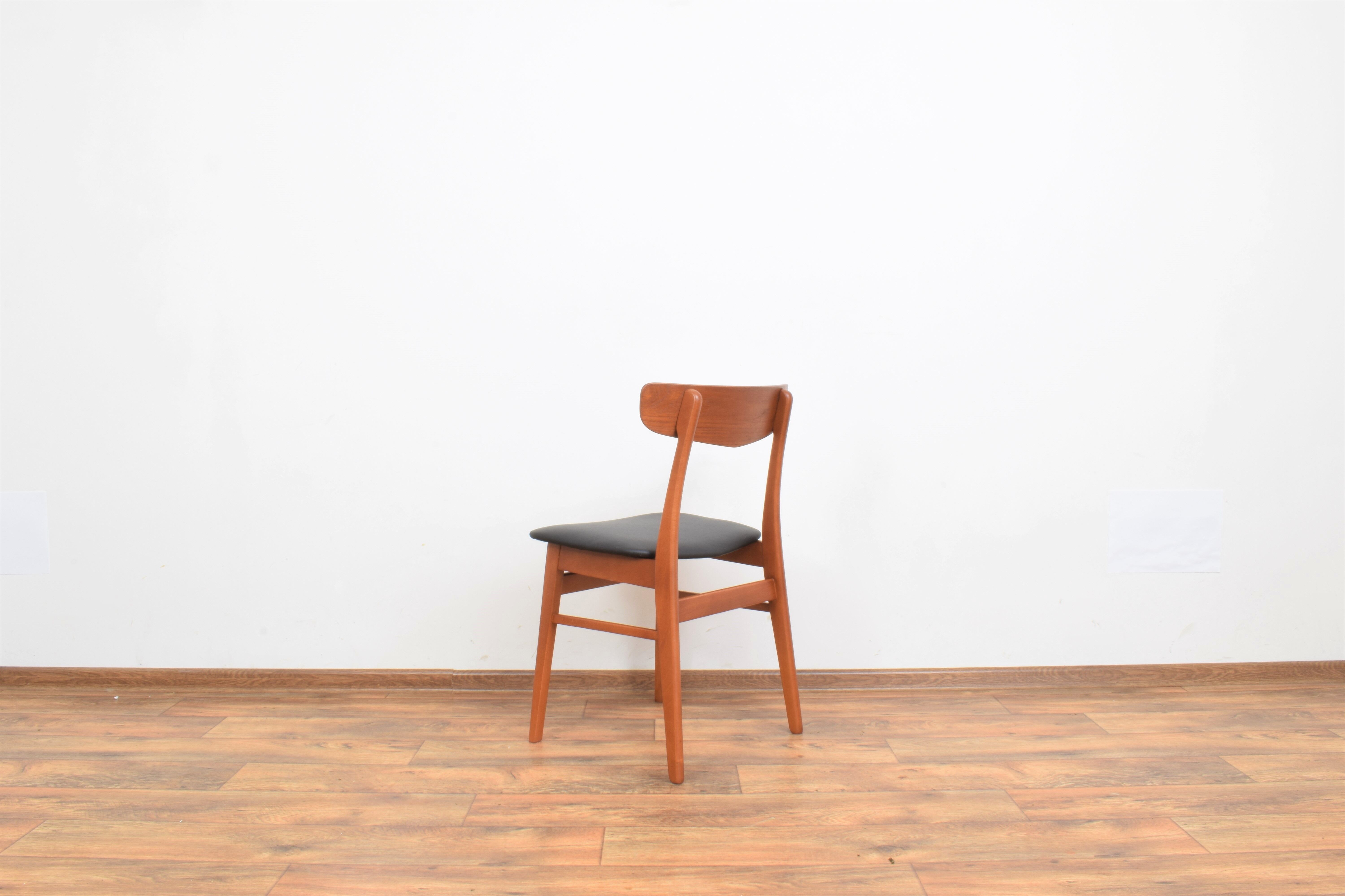 Danish teak & leather dining chairs from falstrup mobler, 1960