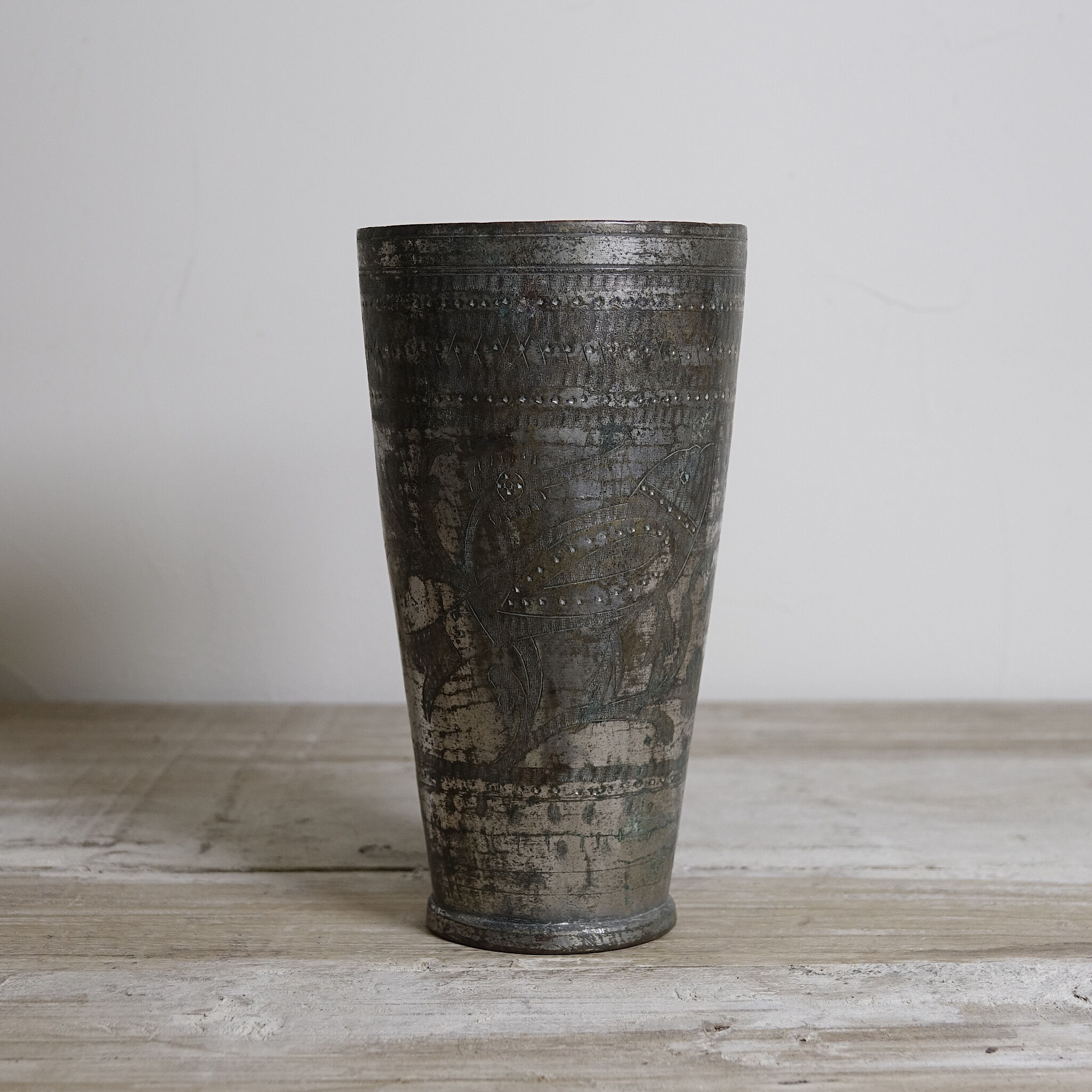 Antique brass lassi glass