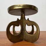 Vintage brutalist metal candle holders, 1970s, set of 2