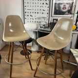 Pair of Eames fiber high stools for Modernica US