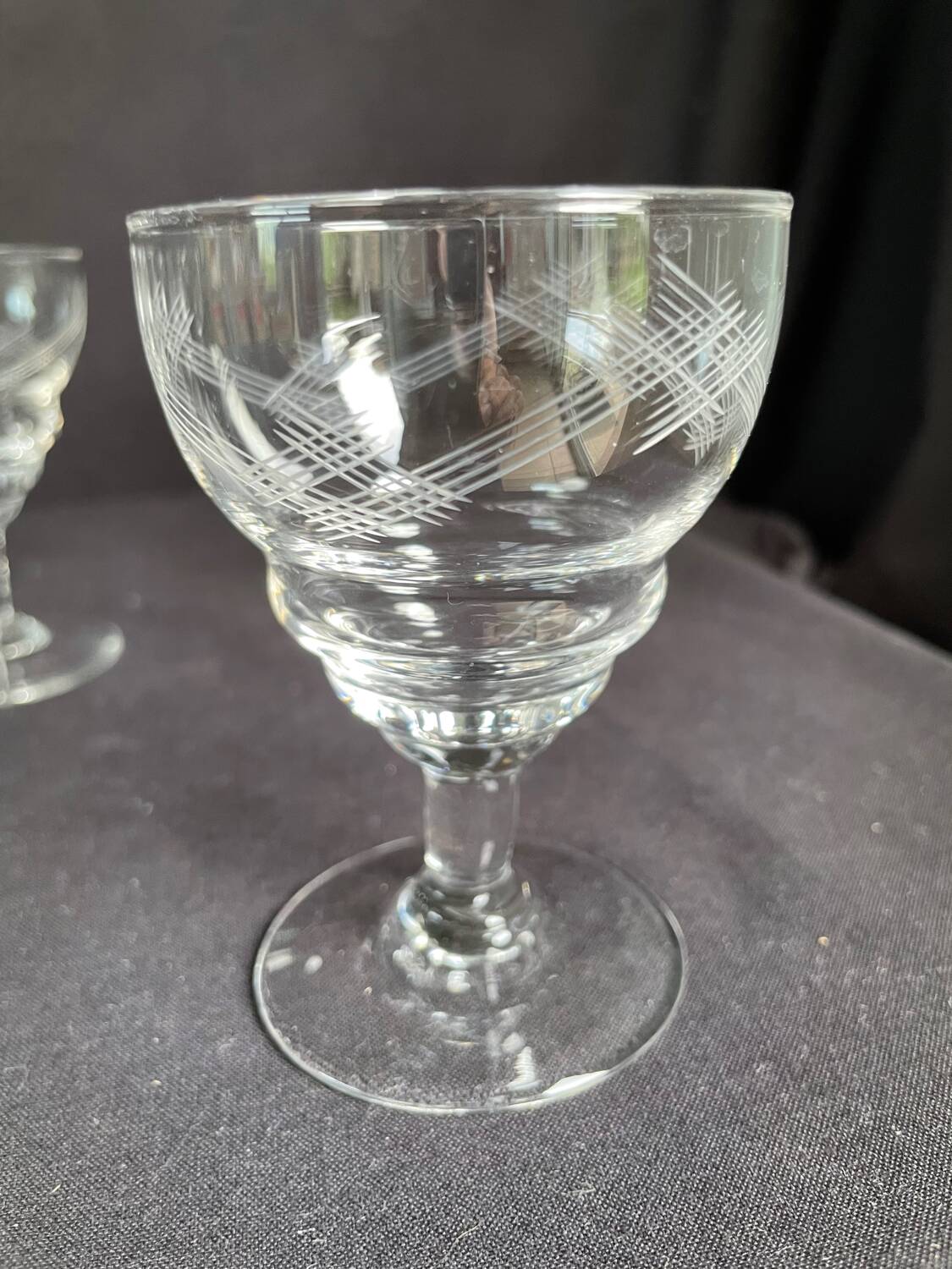 5 Ardéco chiseled crystal glasses