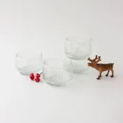 Bols à dessert en verre texturé de style scandinave, années 1960