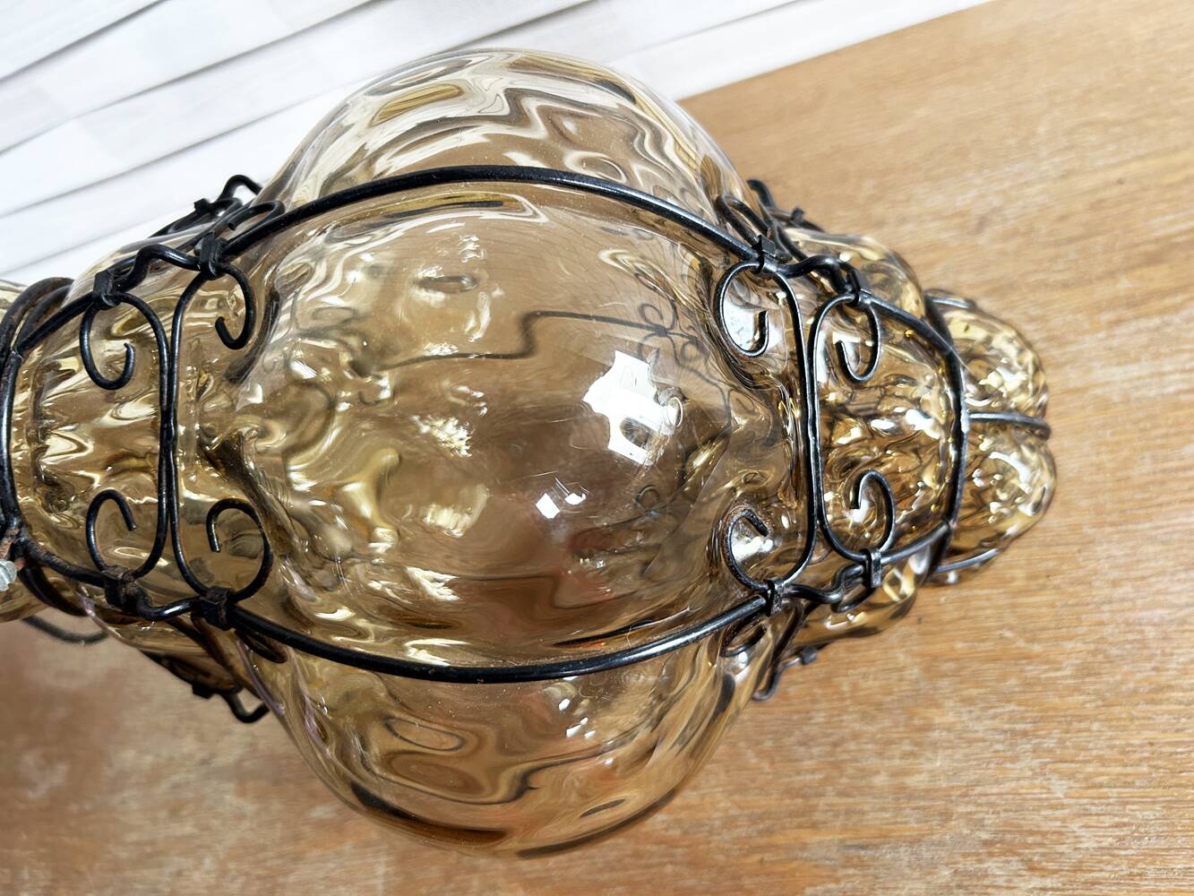 Hallway cage lantern, Murano blown glass, Venice, vintage, 1960s