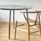 Table à manger vintage en verre chromé ikea