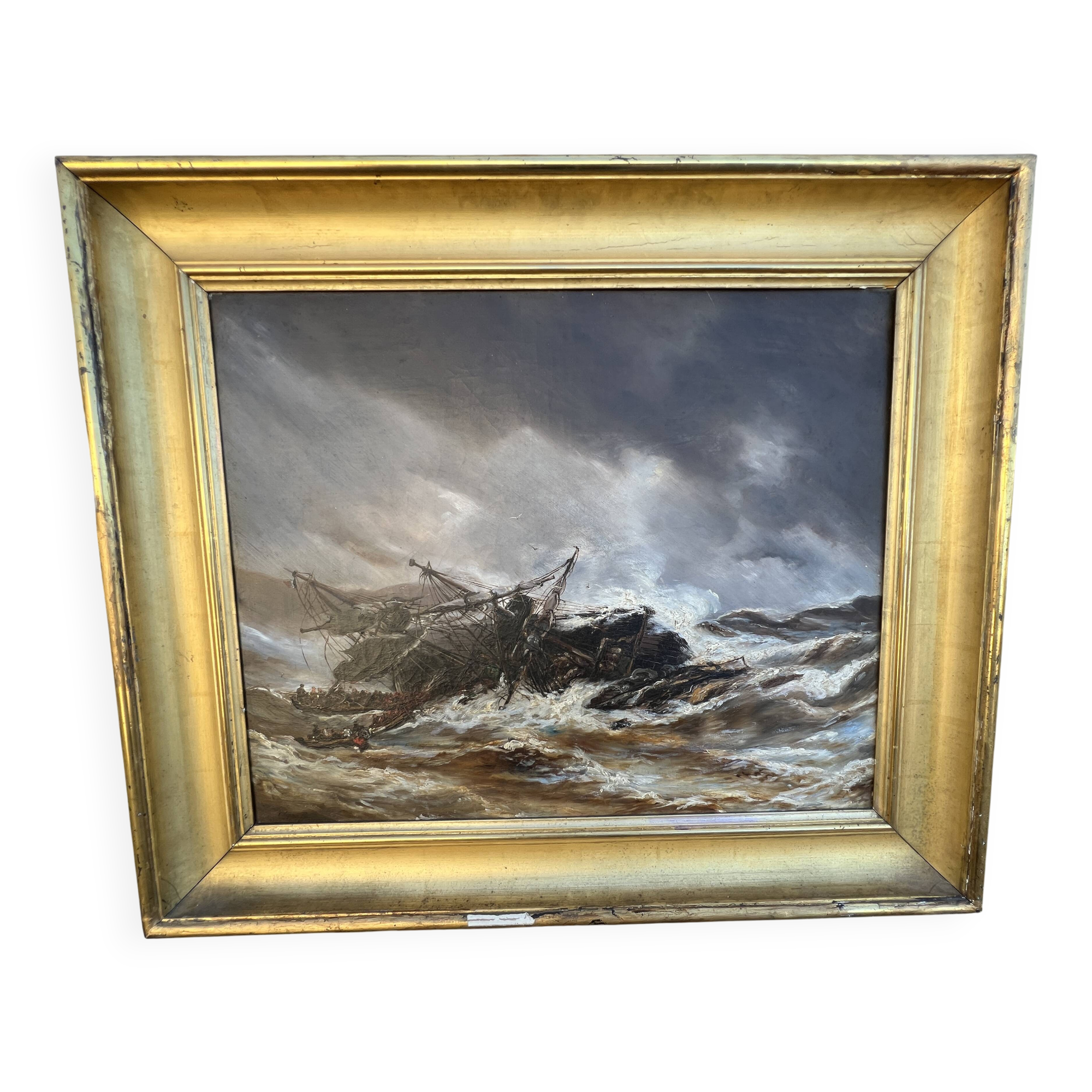 Oil on canvas The Shipwreck