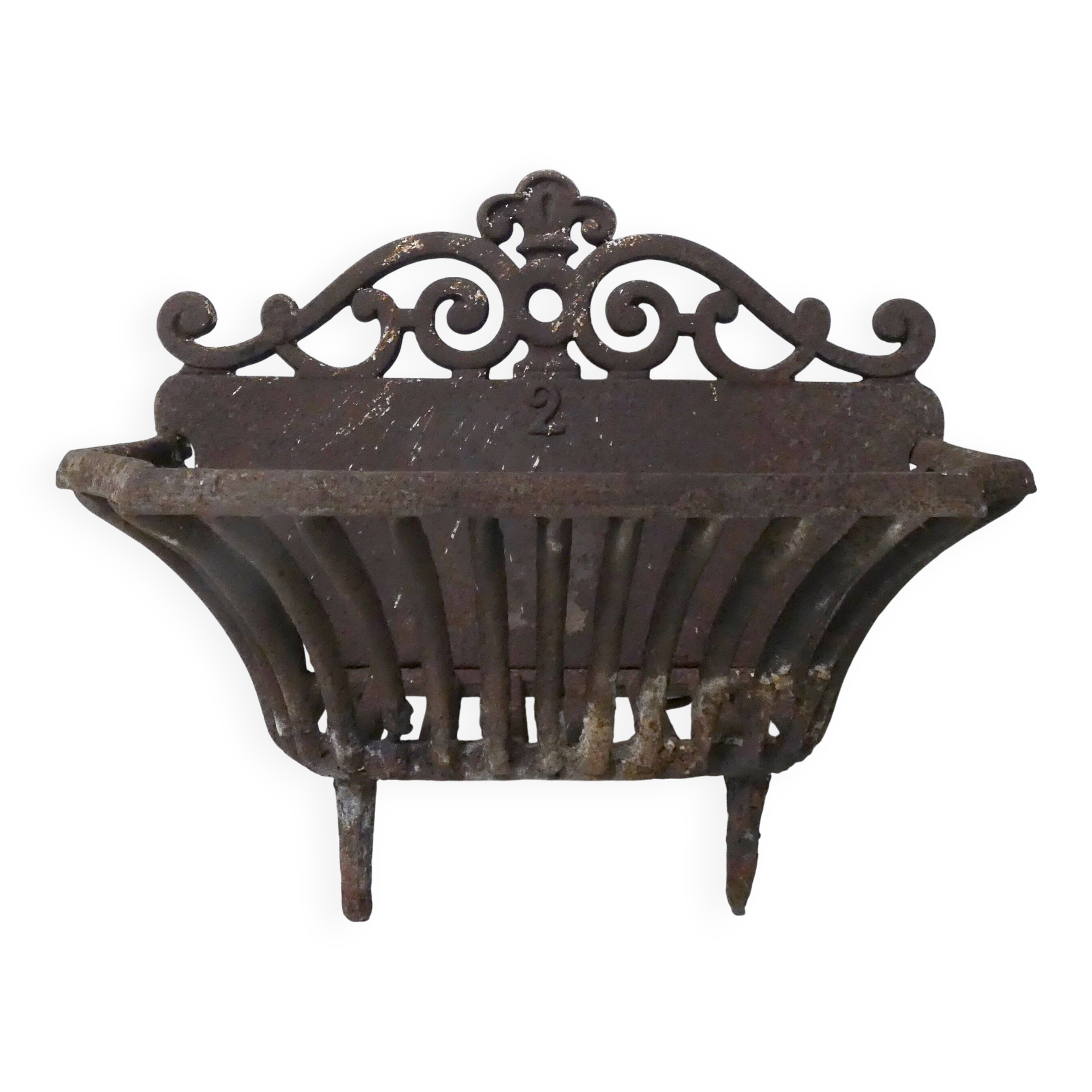 vintage cast iron log holder