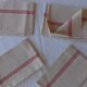 4 tea towels, rustic canvas, bistres.