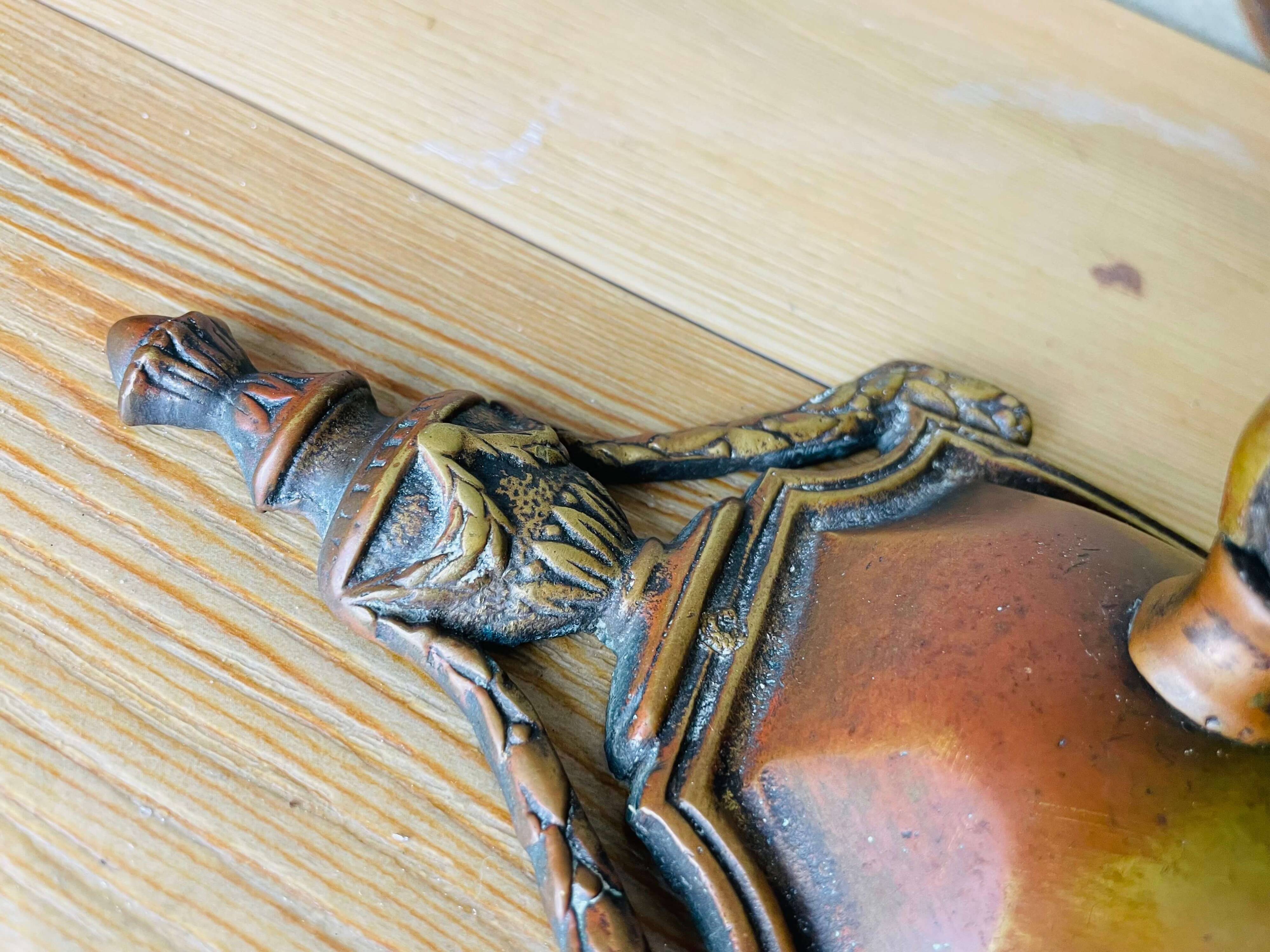 Green glass tulip brass wall sconce light