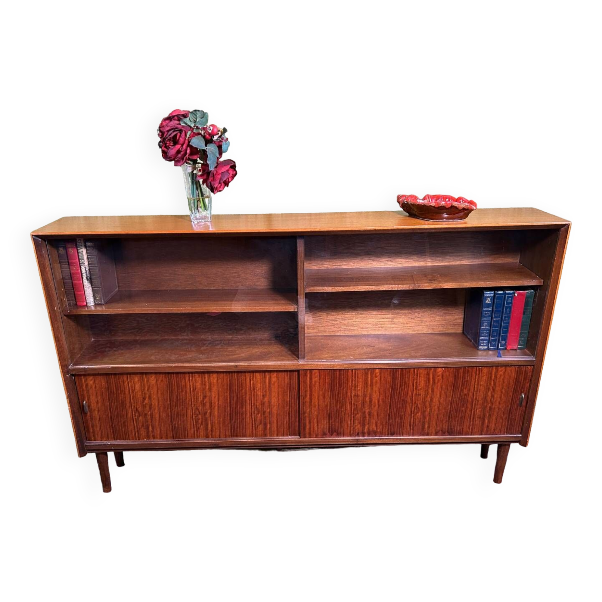Mid century retro vintage teak bookcase 1960