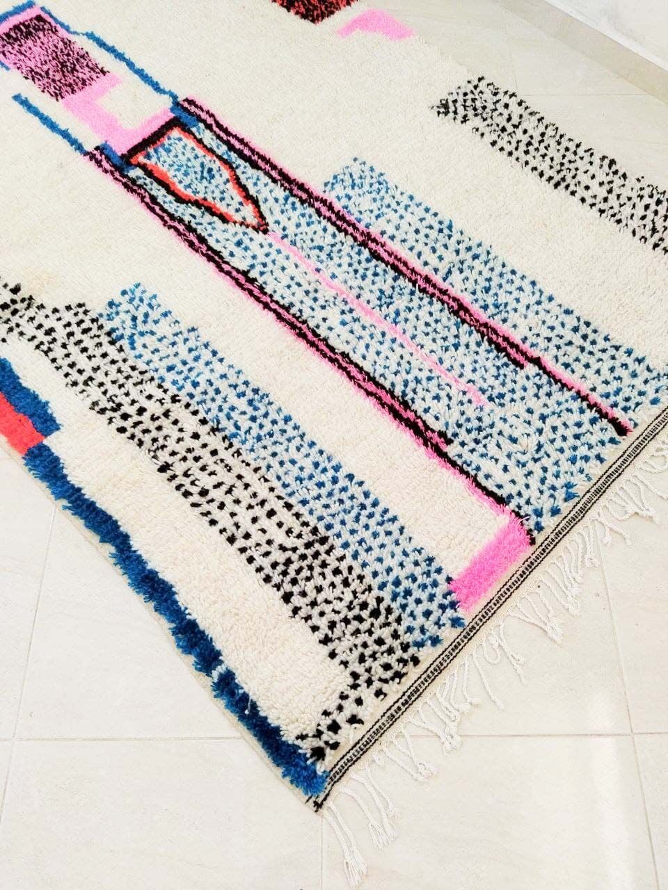 Neon colorful berber carpet 250 x 145 cm