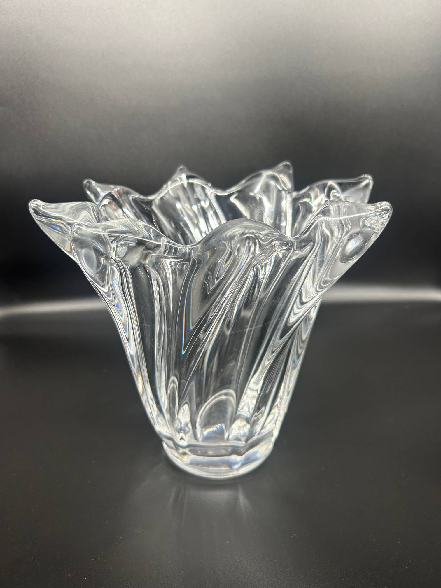 70s crystal vase