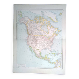 Une carte géographique issue Atlas Richard Andrees 1887 Amérique du Nord Nordamérika