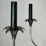 Neoclassical style chandelier in silver-plated metal by the house of Charles.