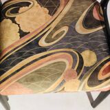Set of 4 Baumann chairs in 1980 fabric with black wooden base