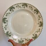 Round vinatge dish in iron earth model Palmyra of Sarreguemines