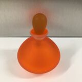 Flacon boule en verre et cristal orange
