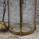 Lantern in brass and chissed glass