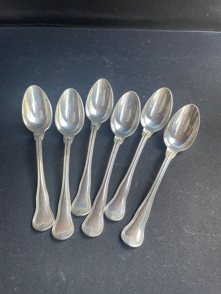 Case of 6 small dessert spoons – Silver metal - Christofle