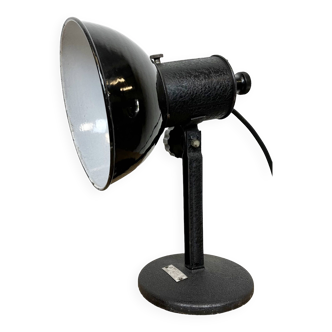 Vintage black enamel table photo lamp, 1950s