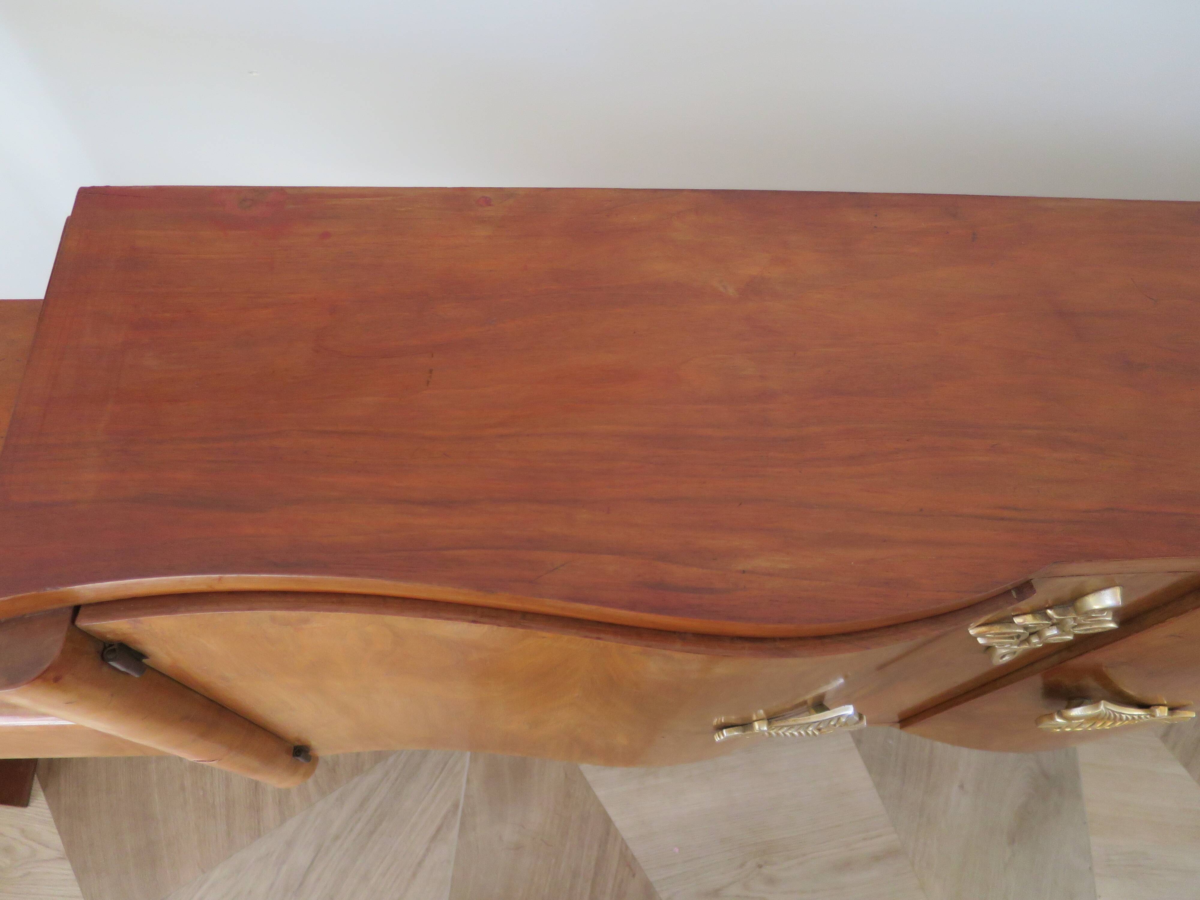 Headboard – console – sideboard – art deco – 2 doors – 2 niches in solid walnut e