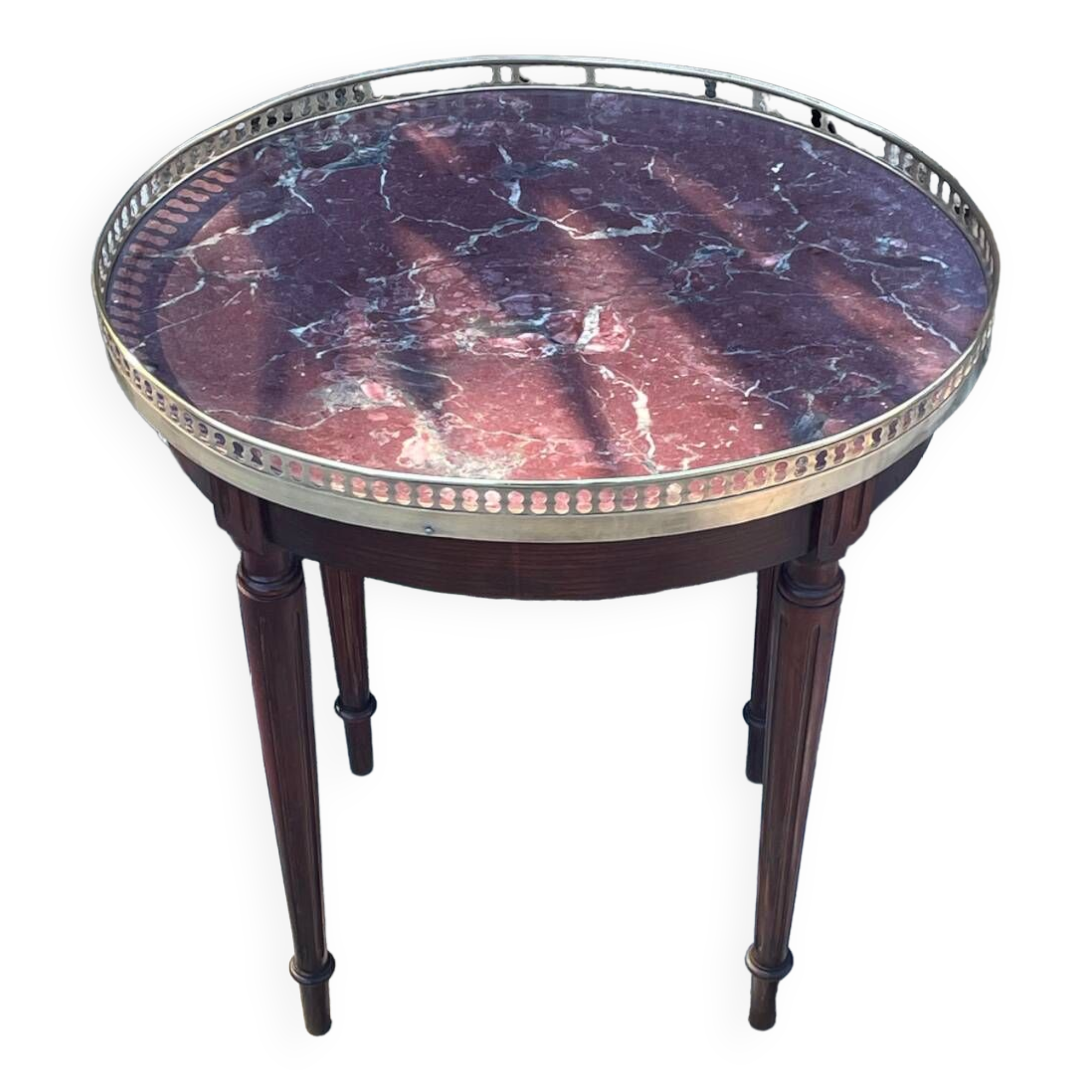 Small Louis XVI style mahogany hot water bottle table from the 19th century