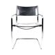 Paire de chaises Matteo Grassi MG5 cuir noir et chrome
