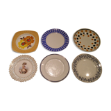 Set of 6 different dessert plates