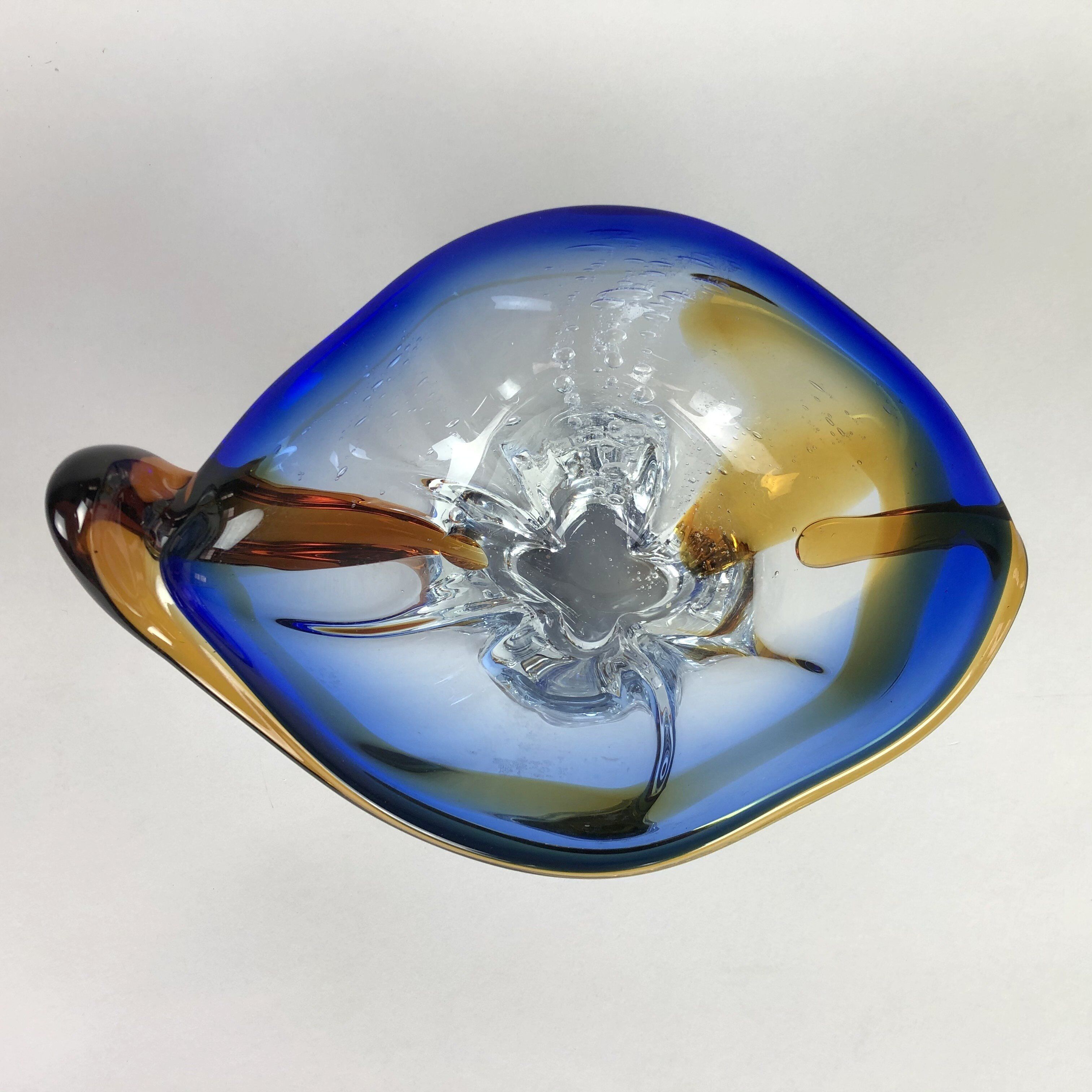Bohemian art glass bowl, 1960's