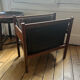 Porte revues scandinave en palissandre de Rio et cuir