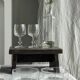 Small ribbed glass carafe, large round cap