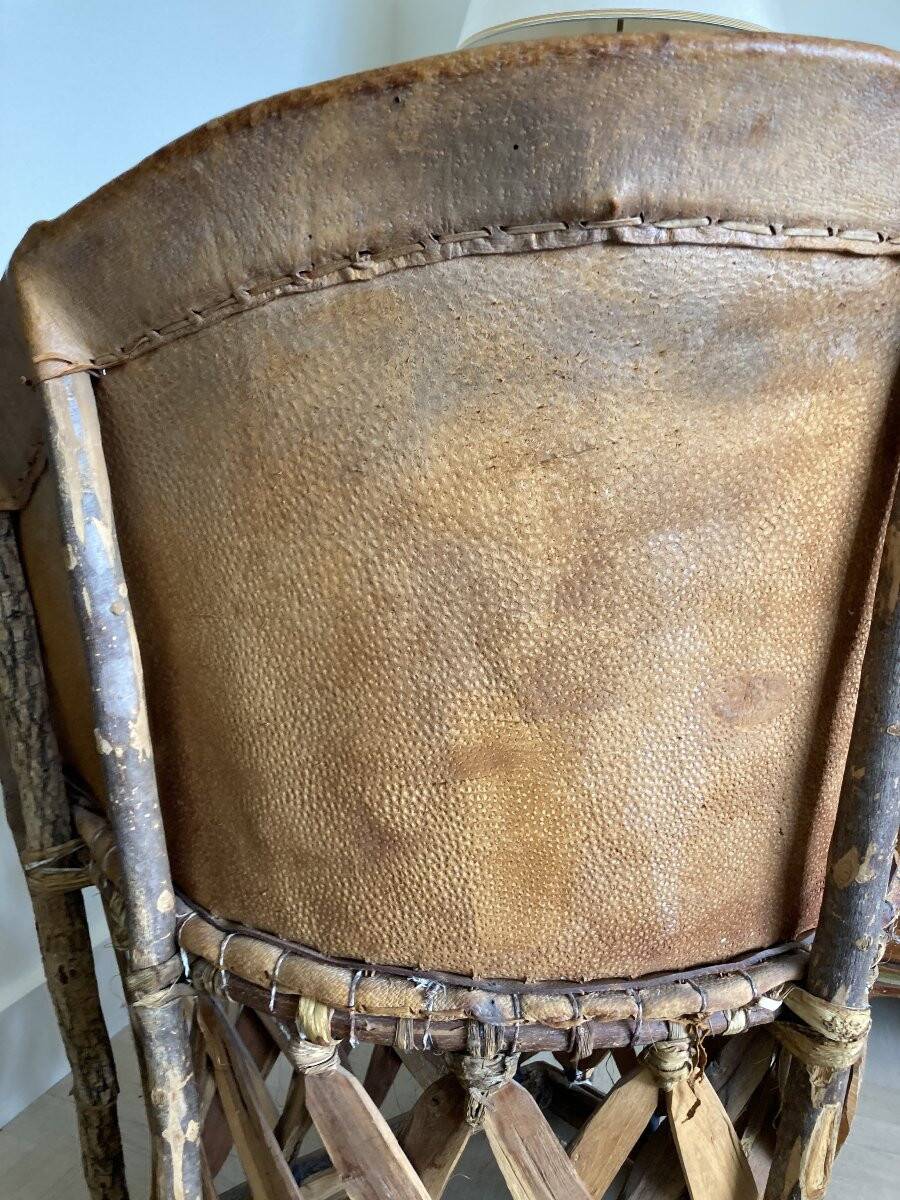 Equipale leather armchair, folk art - Mexico, 1970s