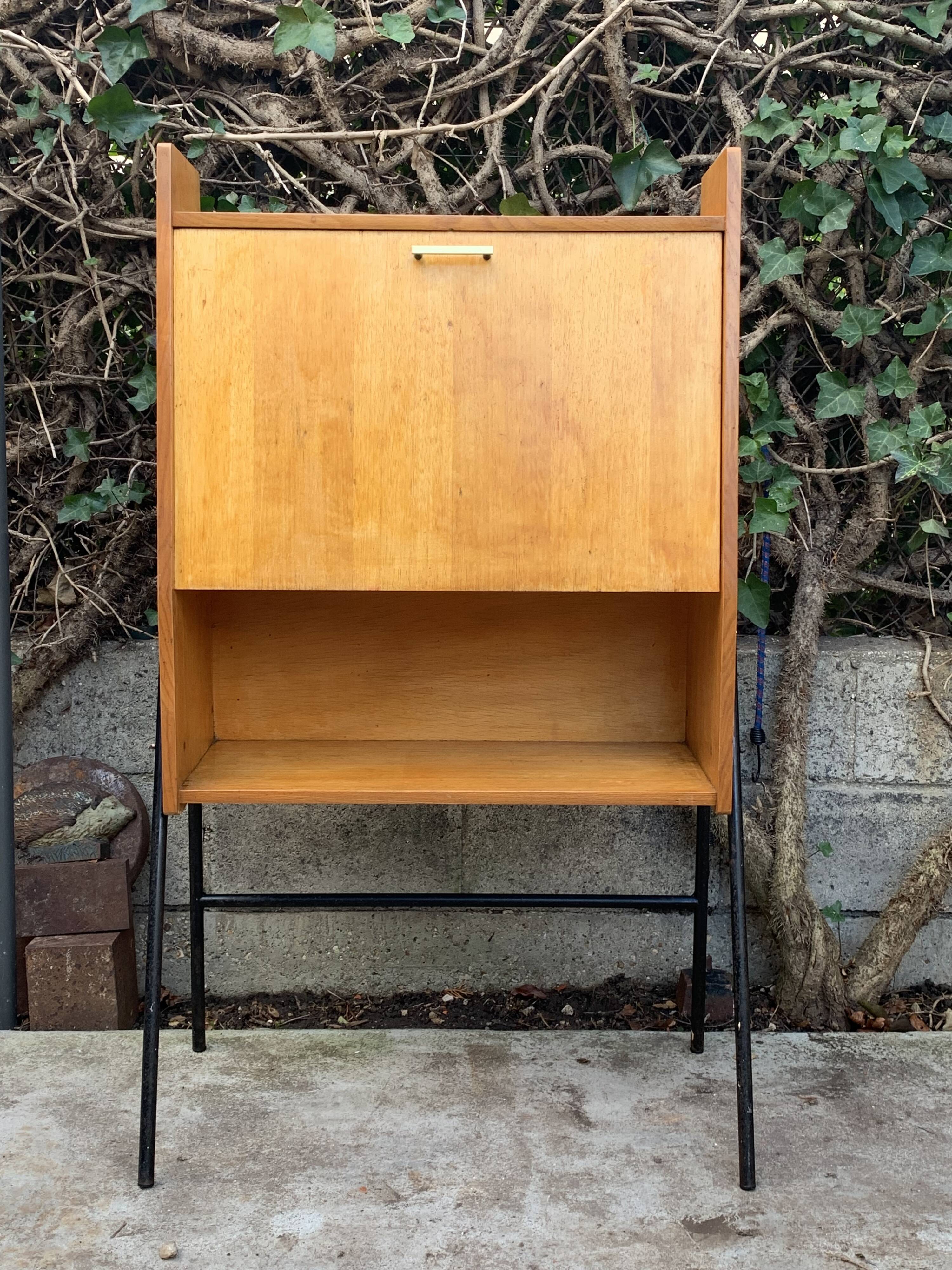 Vintage 1950s asymmetrical wall-mounted secretary desk