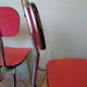 Lot of 2 chairs in red formica with tubing 60s