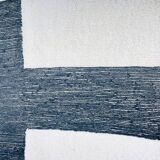 Handmade white and black Berber rug