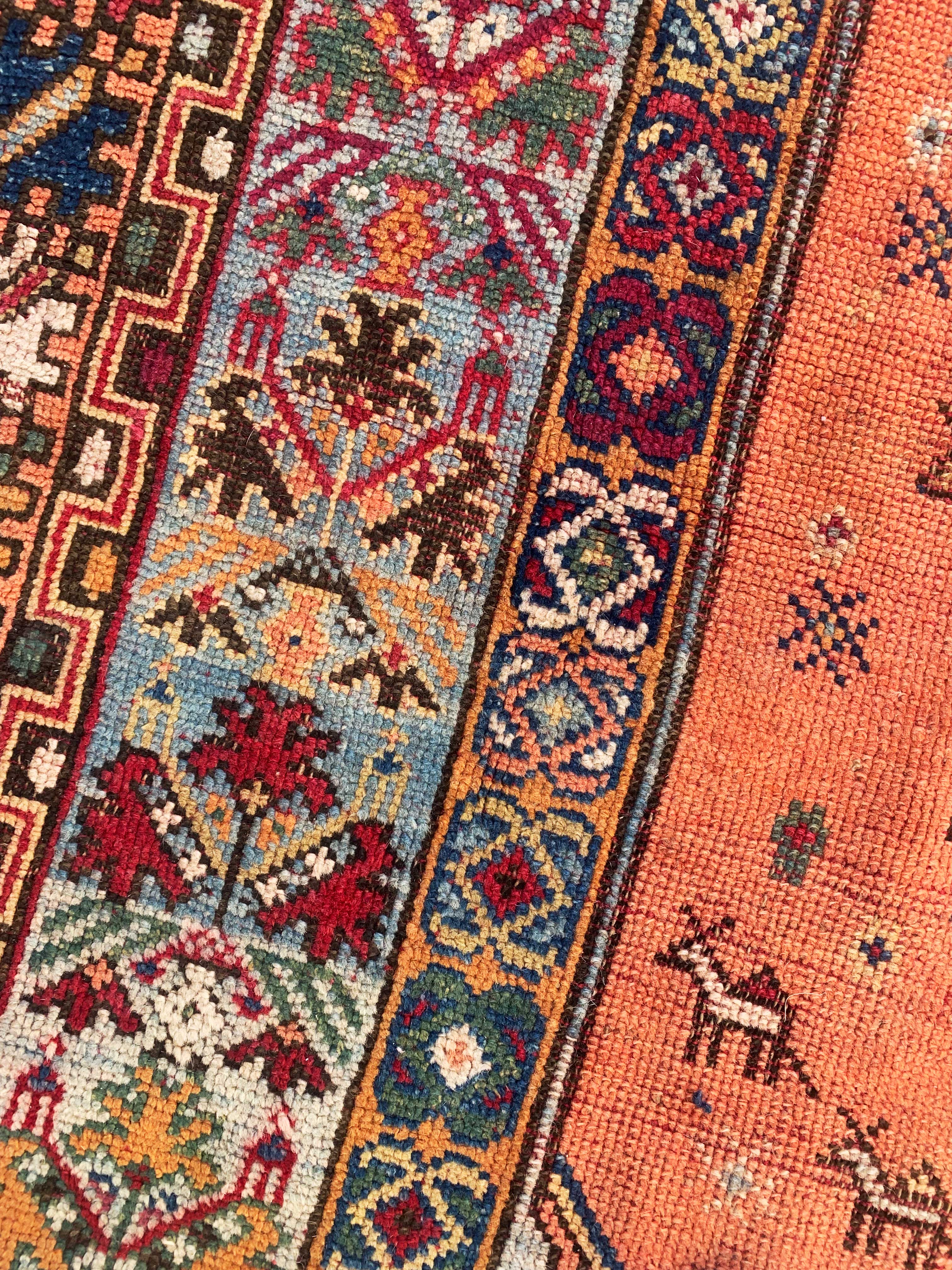 Handmade multicolored antique rug - 238cm x 175cm