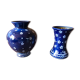 Pair of vase old gmundner keramik ceramic blue & white austria vintage