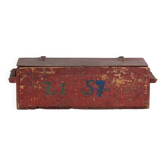 Rustic antique chest painted red – Central Europe, circa 1880