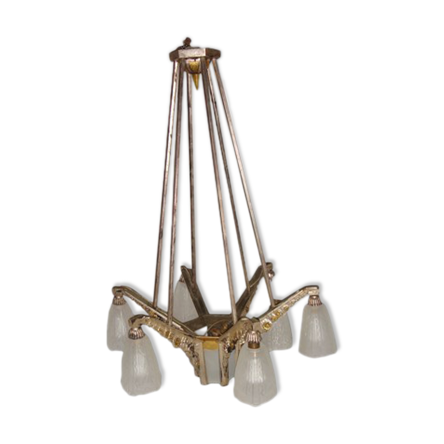 Art deco bronze chandelier from 1920/30