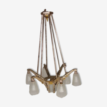 Art deco bronze chandelier from 1920/30